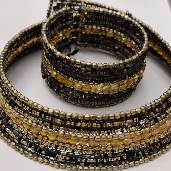 Cleopatra style glass seed beads jewelry set - Picture 10 of 15